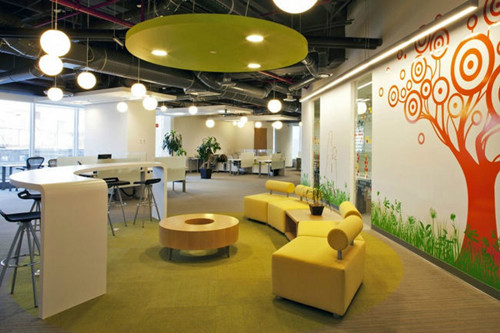 上海辦公家具設(shè)計(jì)——鮮亮綠色休閑區(qū)