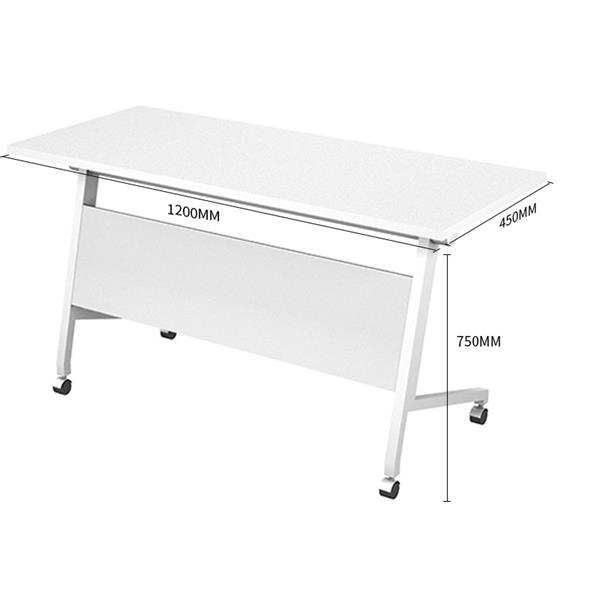 白色板式學生辦公折疊帶輪多功能員工會議培訓條桌椅組合