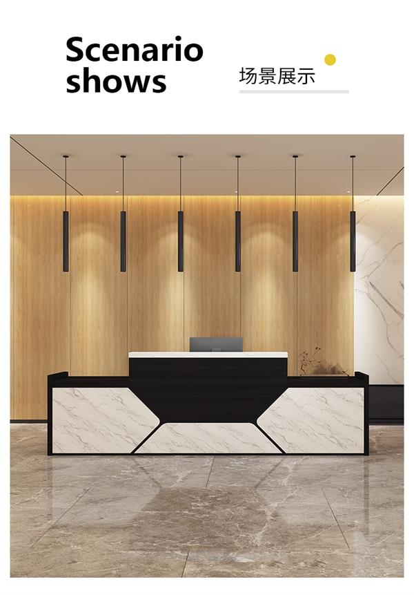 辦公前臺公司美容院接待臺吧臺柜簡約長方形服裝店收銀柜臺