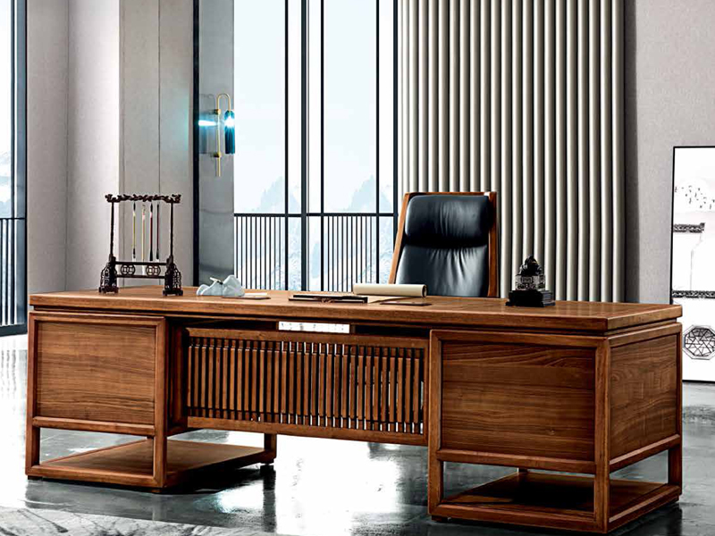 明代風格新中式實木大班臺楠木總裁辦公桌 明代風格新中式實木大班臺楠木總裁辦公桌